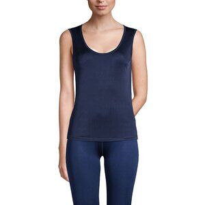 NWT Lands' End Women's Silk Interlock Tank Top Real Silk Navy Blue size XSP PXS